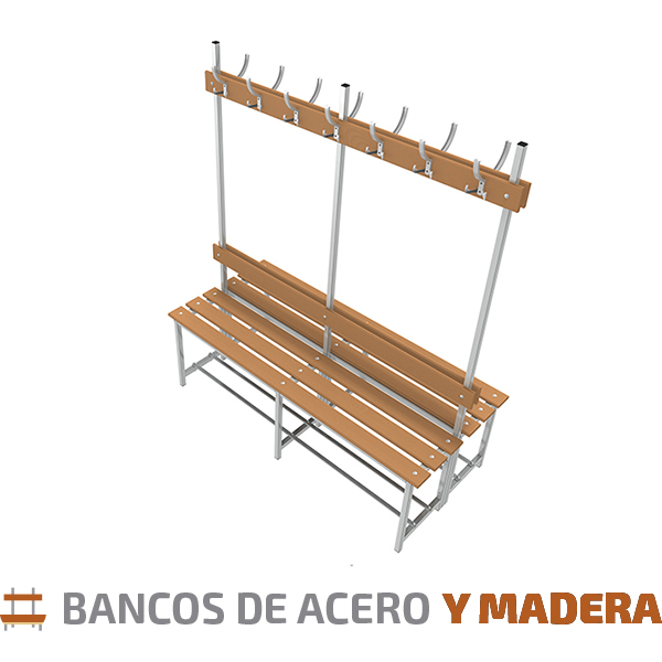 Bancos de acero y madera