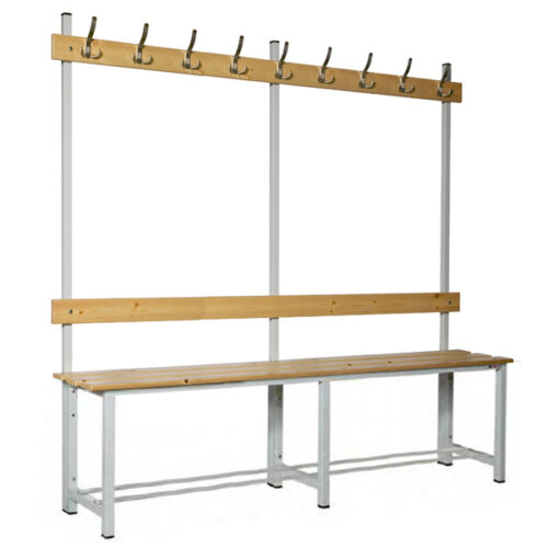 banco de madera y acero