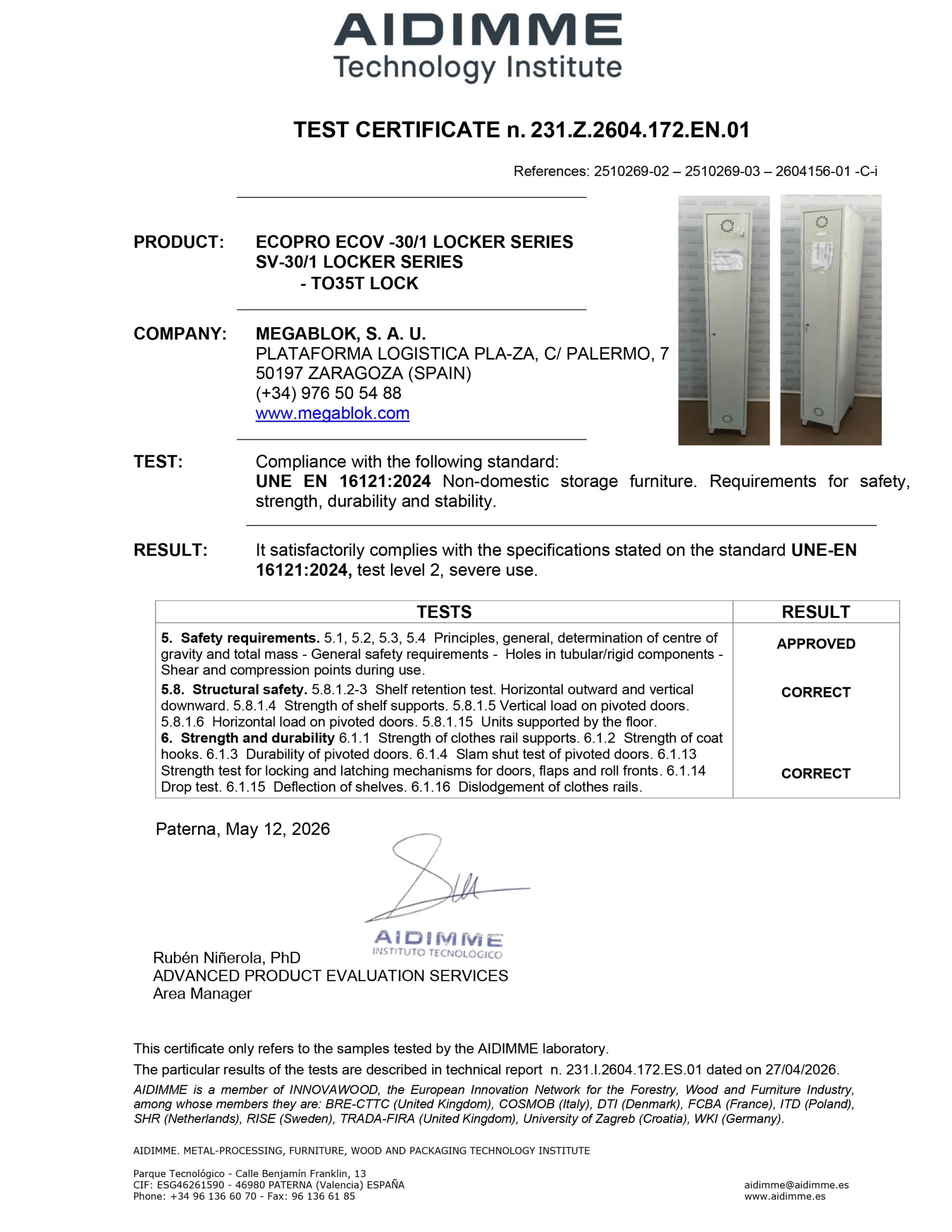 AIDIMME SERIE MODULAR Y MONOBLOK